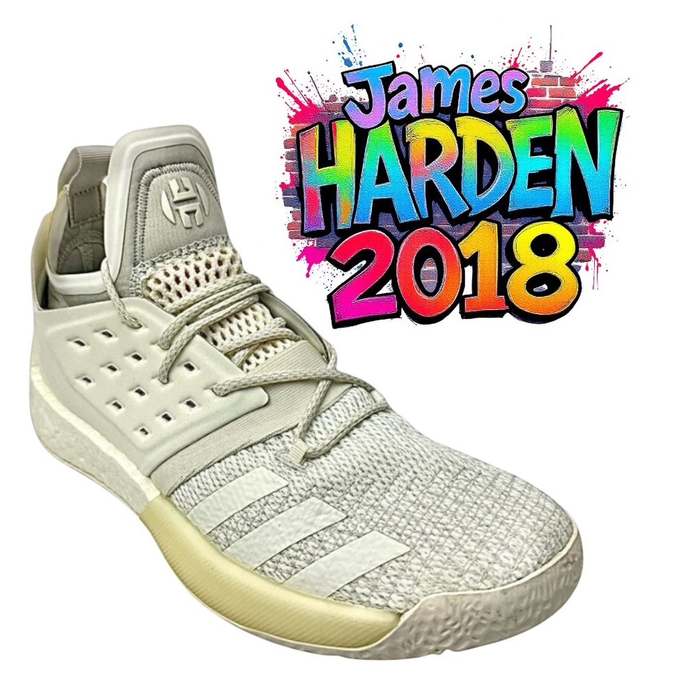 Adidas Mens James Harden Vol 2 AP9871 Gray White Basketball Shoes Size 9 Medium